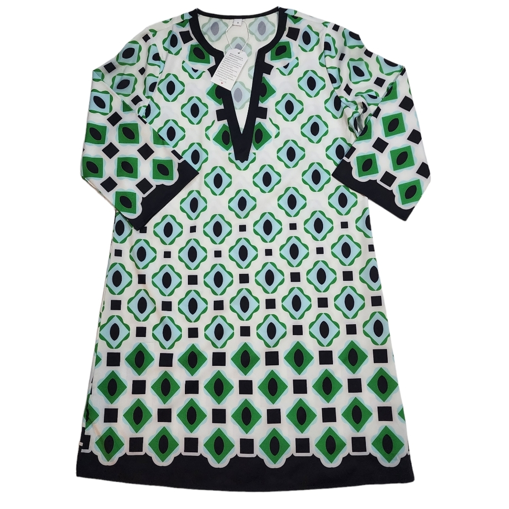 EUC! Geometric Green and Black Dress